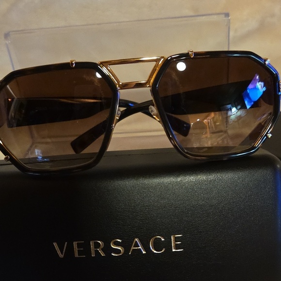 Versace Gold and Black Sunglasses‎ main image 5